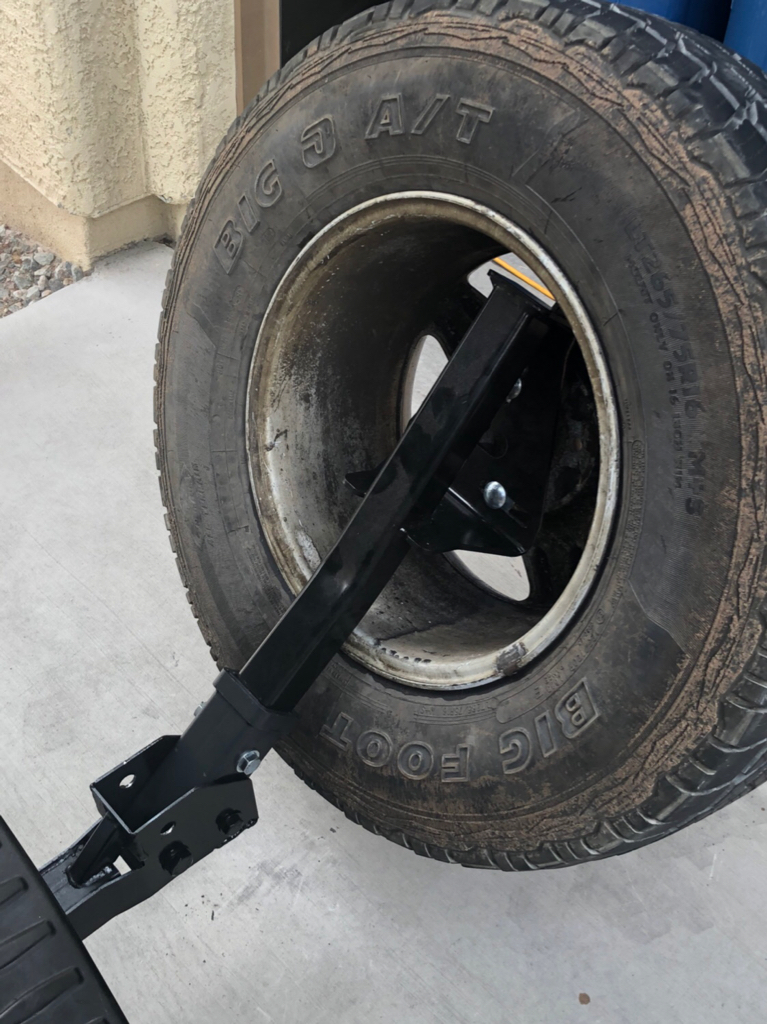 Diy Low Cost Swing Down Hitch Mount Spare Tire Rack