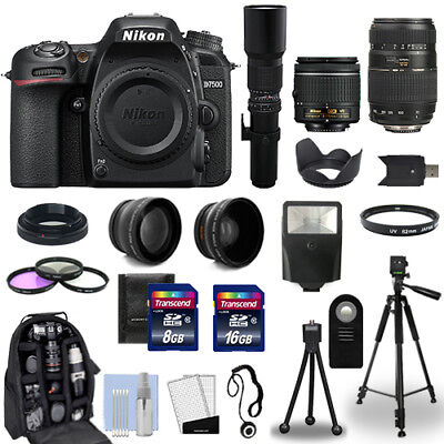  Nikon D7500 20.9MP DX-Format Digital SLR Camera with 18-55 VR  & 70-300 AF-P VR Lens Deluxe Accessory Bundle : Electronics