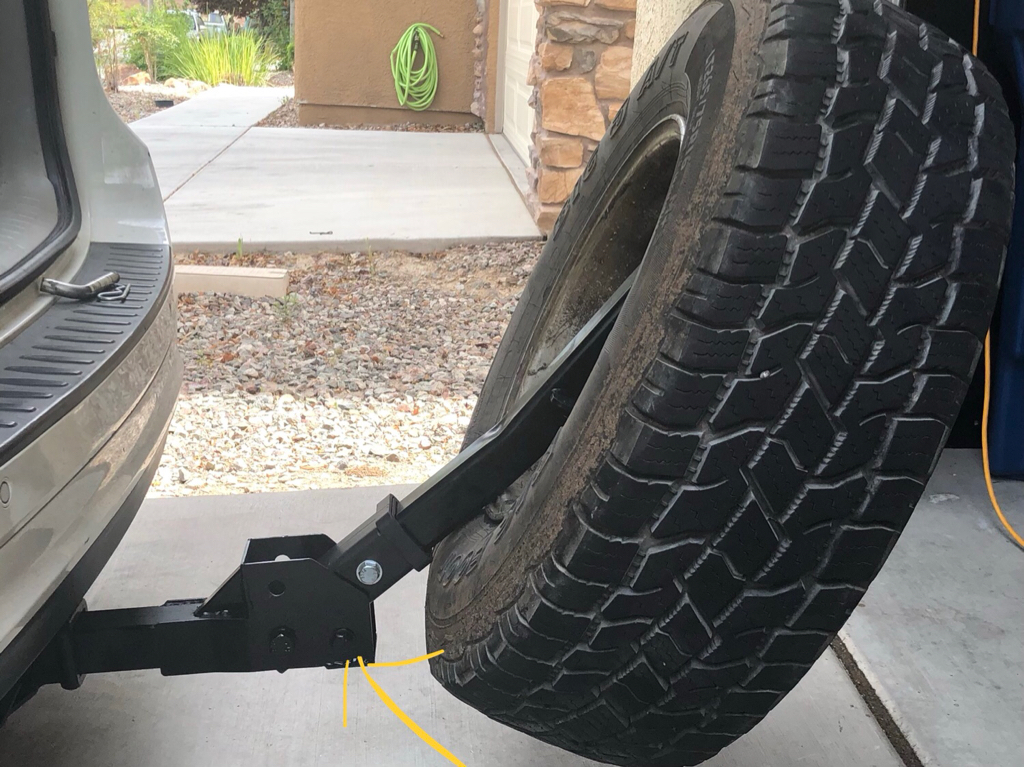 Diy Low Cost Swing Down Hitch Mount Spare Tire Rack