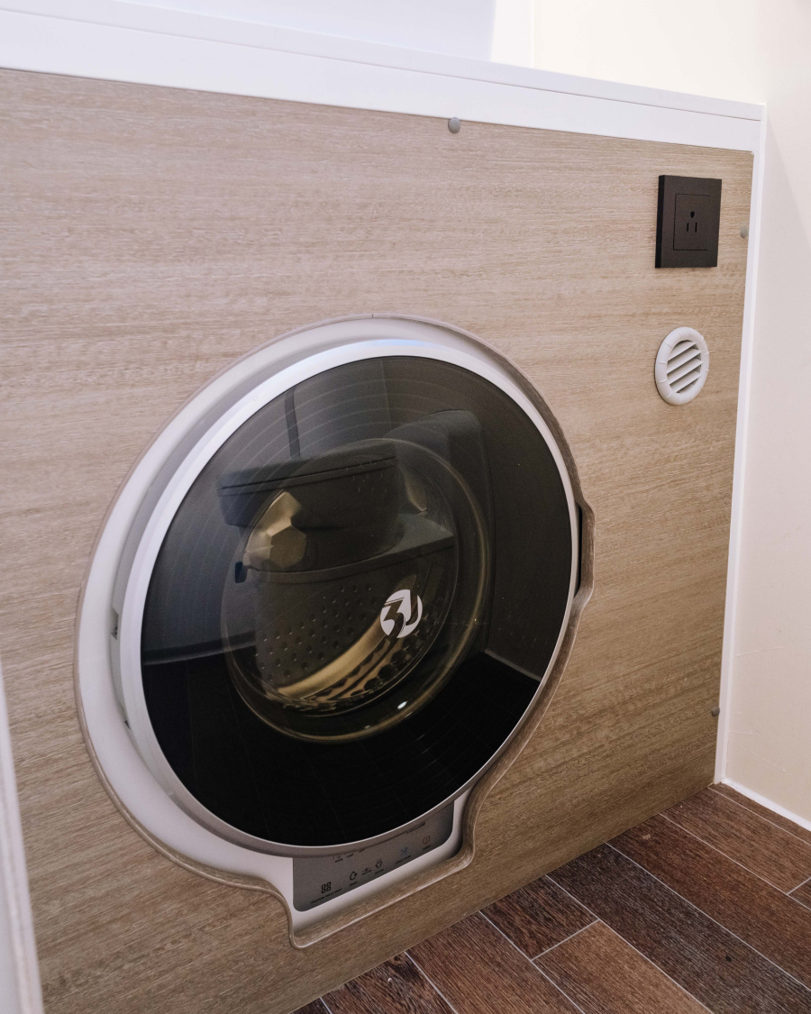 A washer dryer combo in a Hunter RMV vehicle