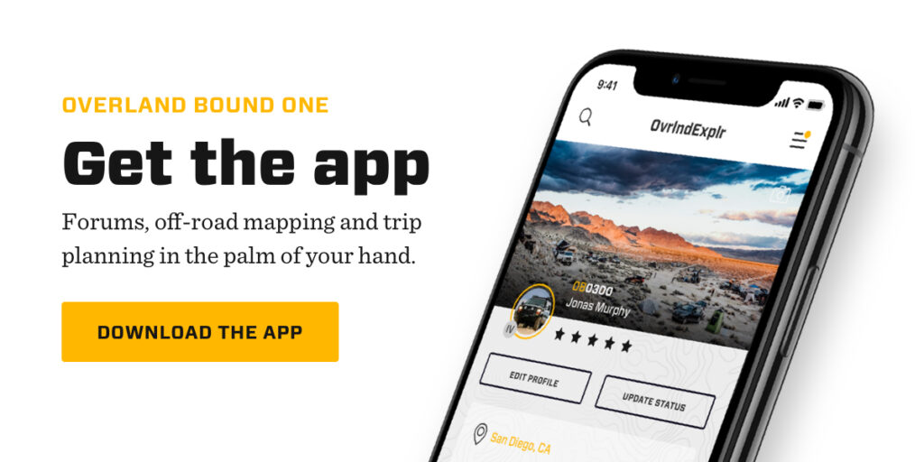 Download the Overland Bound One app for iOS or Android