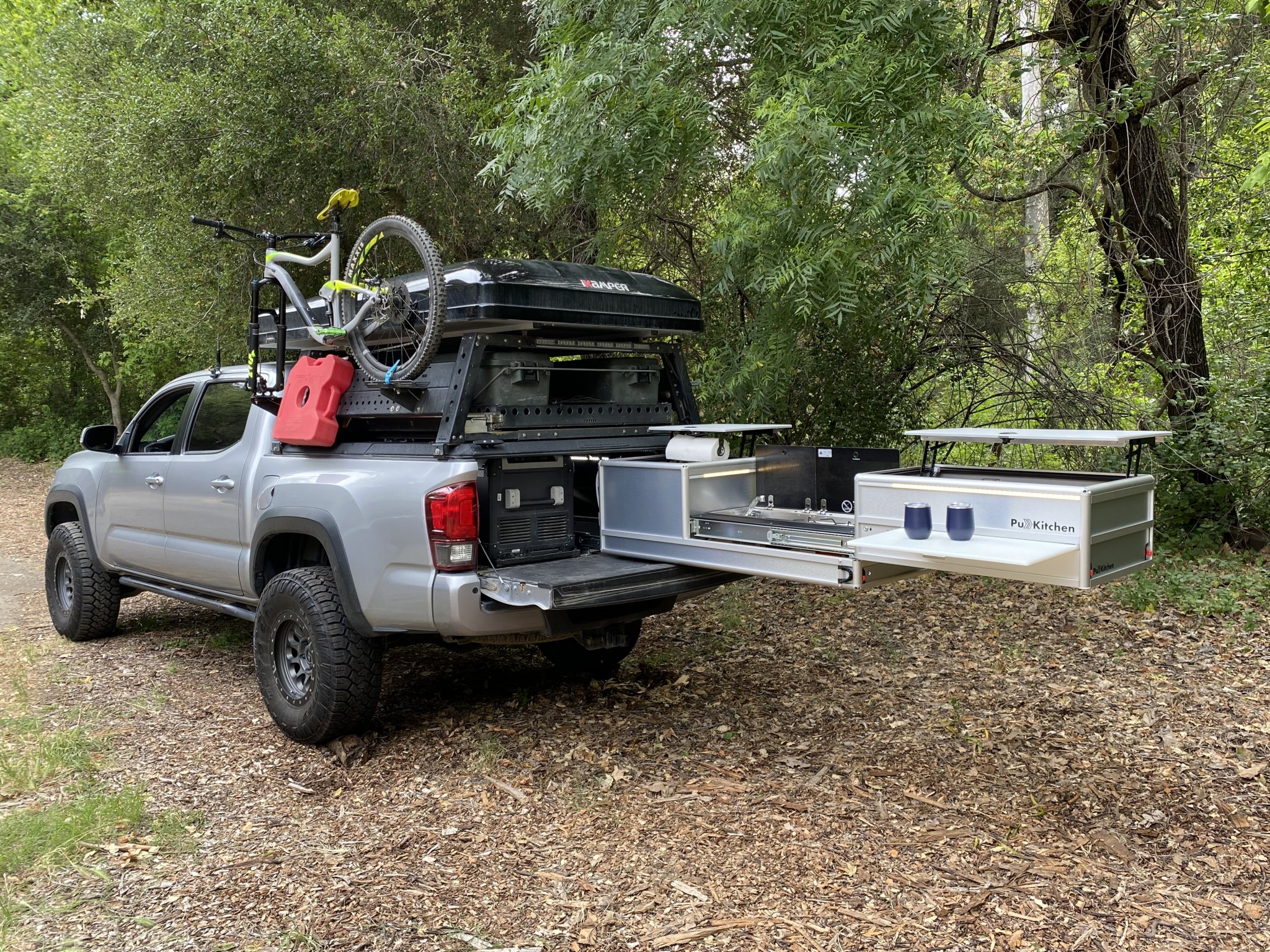 A fully outfitted adventure truck.